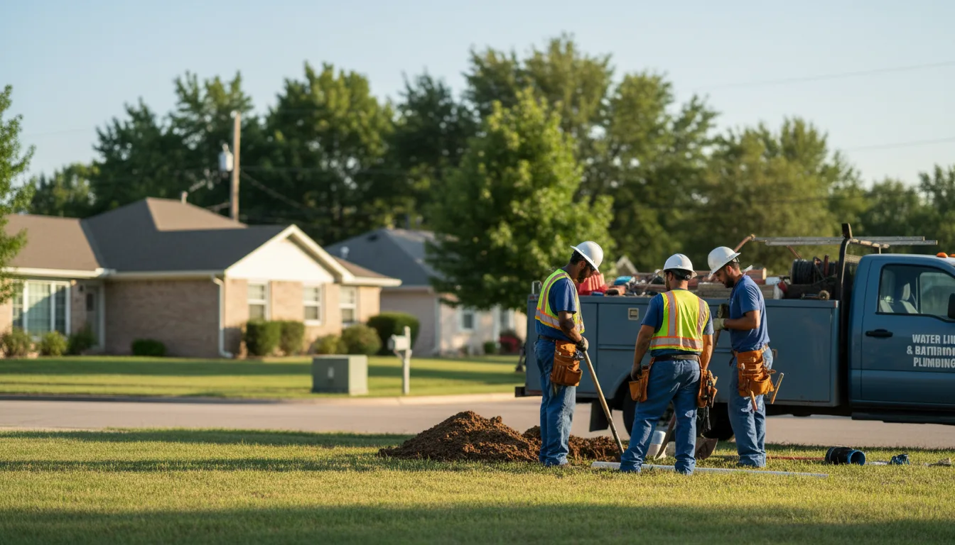 Residential water line and bathroom plumbing service in Bremen, KS